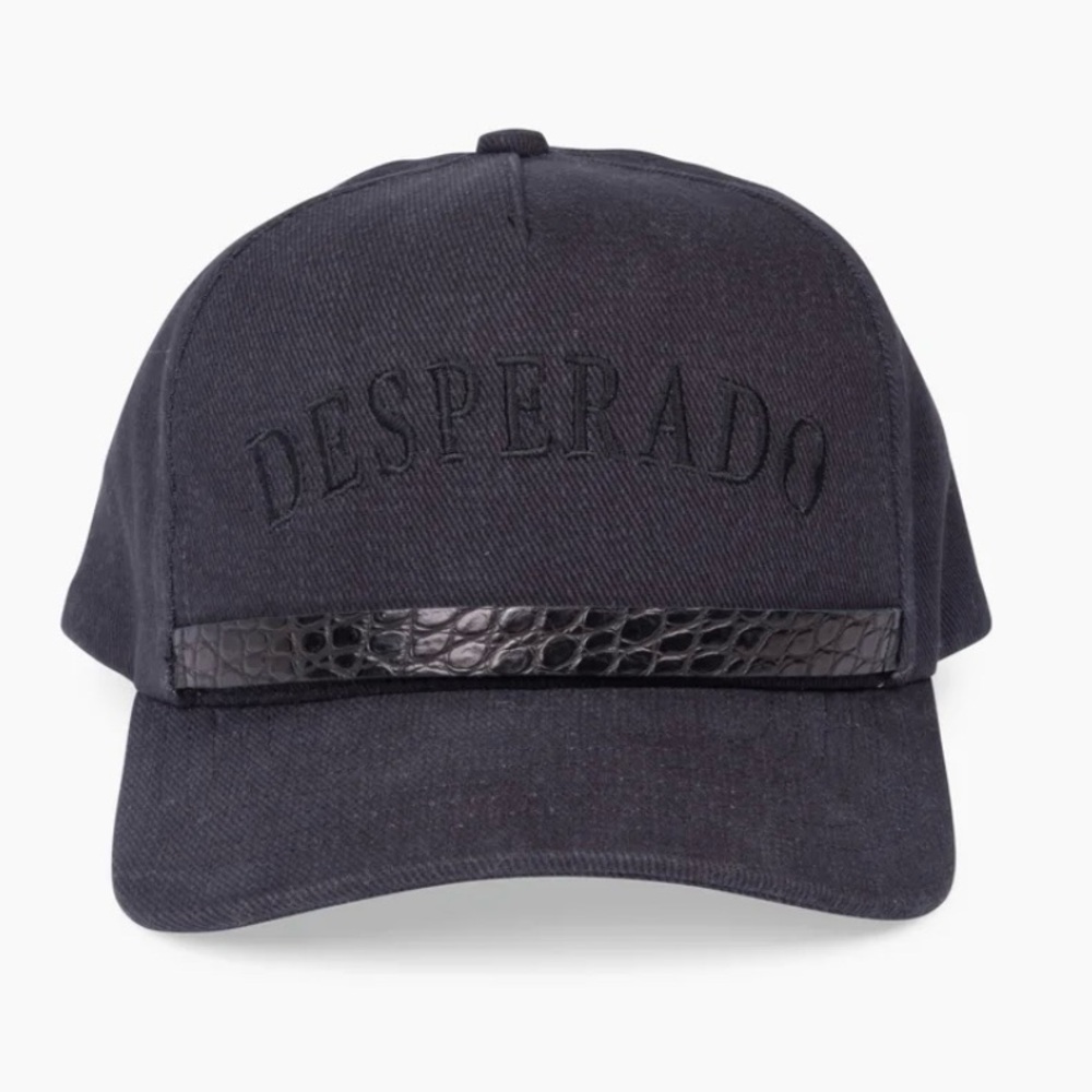*RARE* Desperado Soul Outlaw Black Leather Alligator Baseball Hat